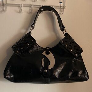 Baldinini Black Shoulder Bag with Silver Detail